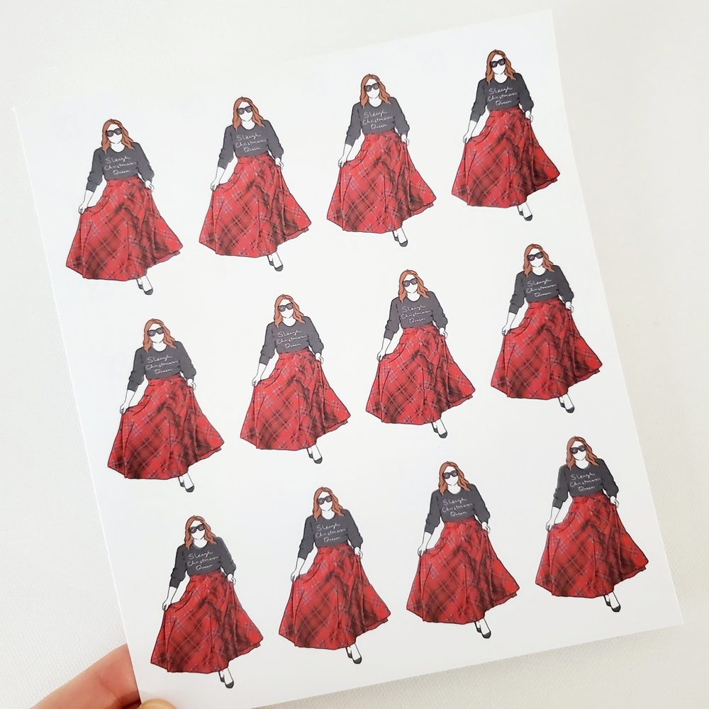 LB055 STICKERS Sleigh Christmas Queen Custom Poshmark Stickers Perosnalizable - Picture 2 of 7